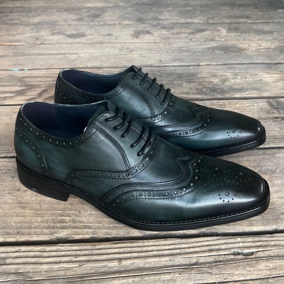 J75 Jump Bainbridge Black Leather Cap Toe Brogue Boots Mens 11.5 Dress J75 Boots | eBay main image 4